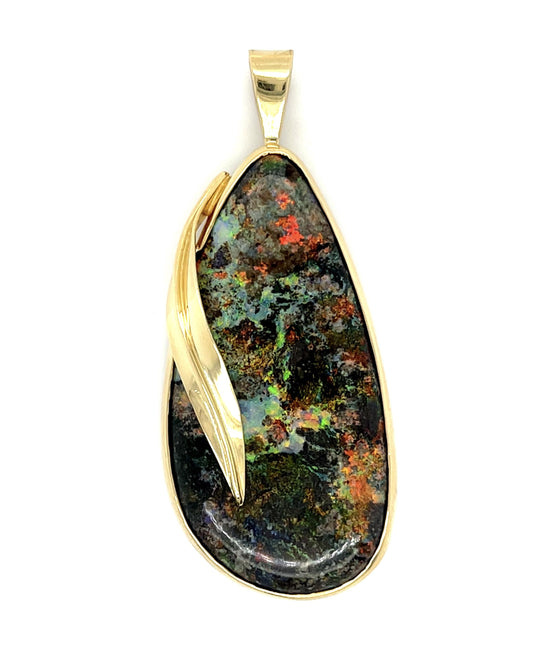 45ct Boulder Opal Custom Made 14KW Pendant