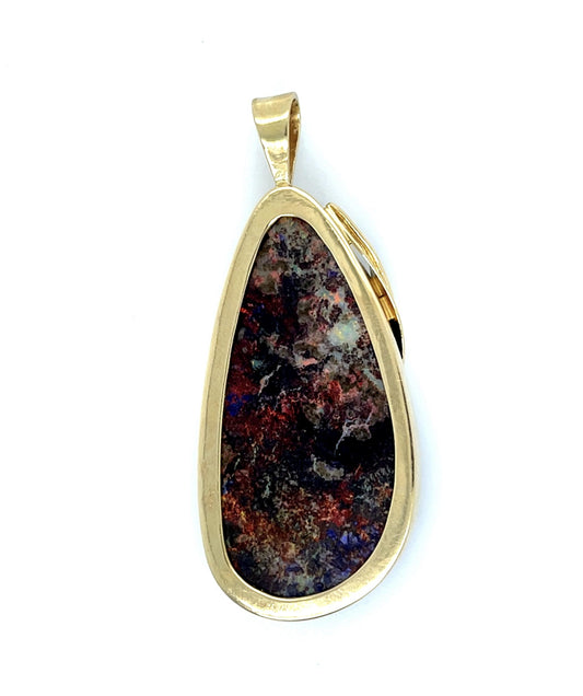 45ct Boulder Opal Custom Made 14KW Pendant