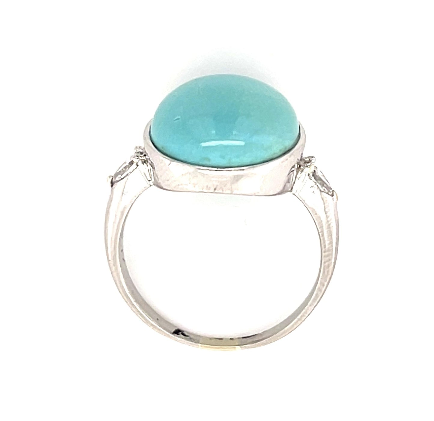 6.50ct Turquoise .17ct Diamond Platinum Ring