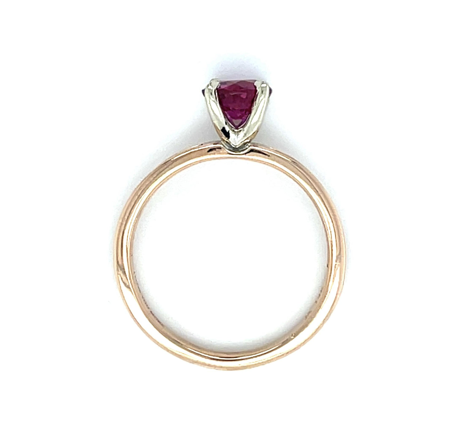 1.12ct Round Ruby 14KY Solitaire Ring