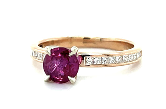 1.12ct Round Ruby 14KY Solitaire Ring