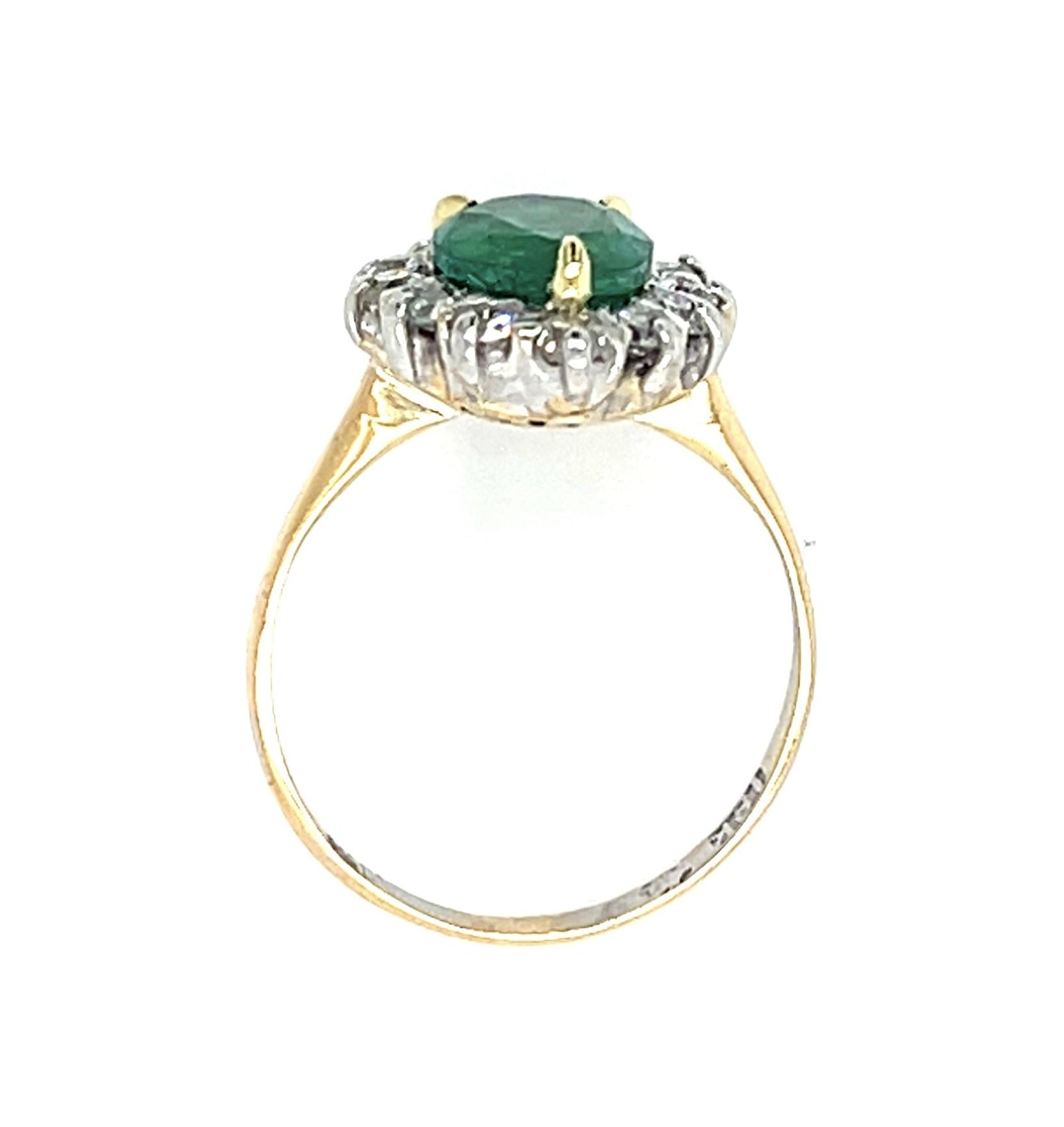 1.02ct Pear Emerald 18K Two Tone Ring