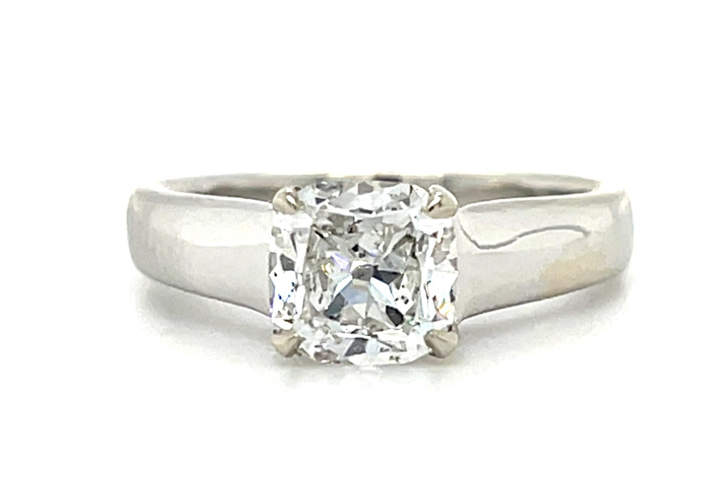 1.24ct F SI2 Antique Cushion Diamond 14KW Ring