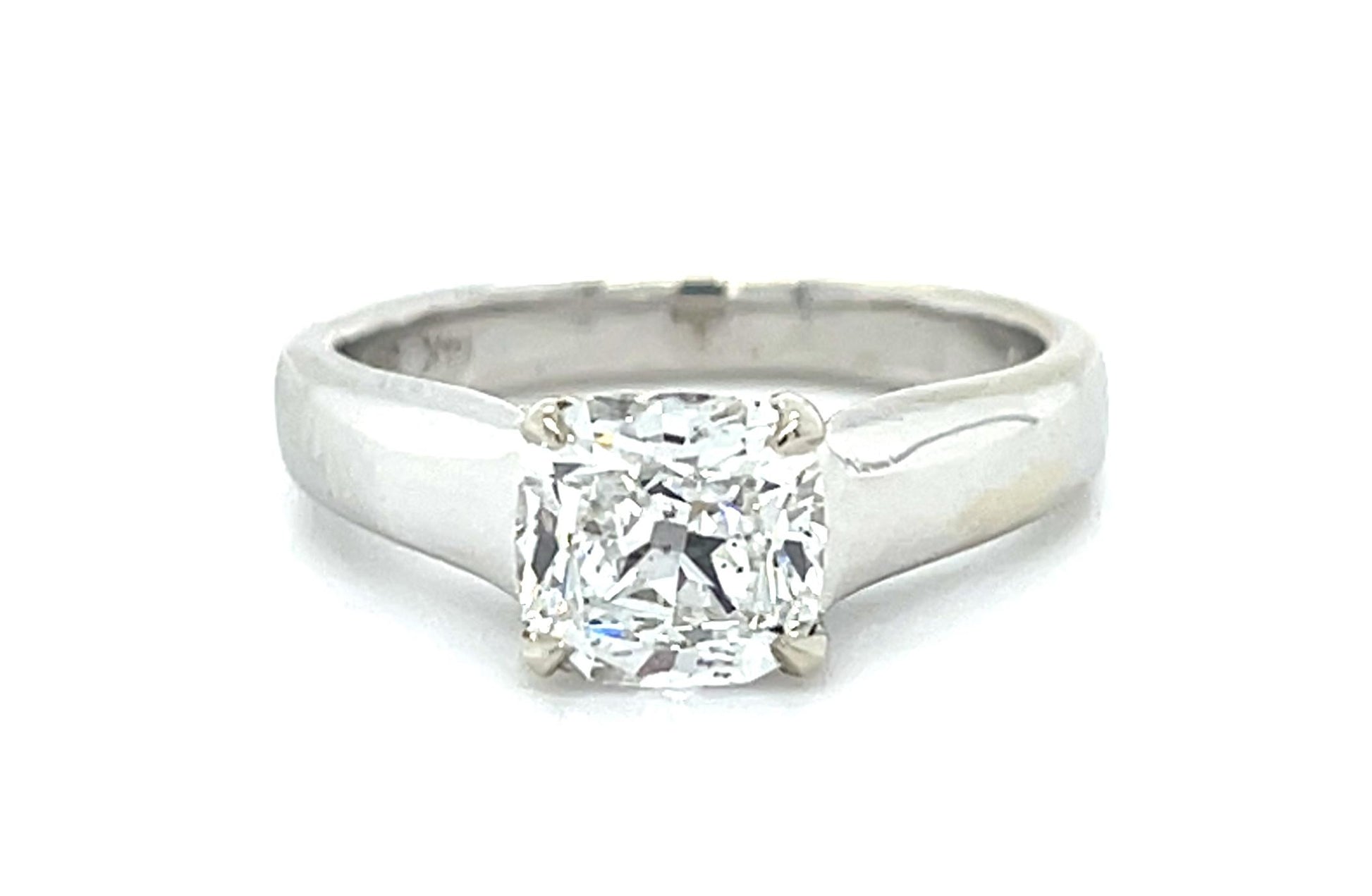 1.24ct F SI2 Antique Cushion Diamond 14KW Ring