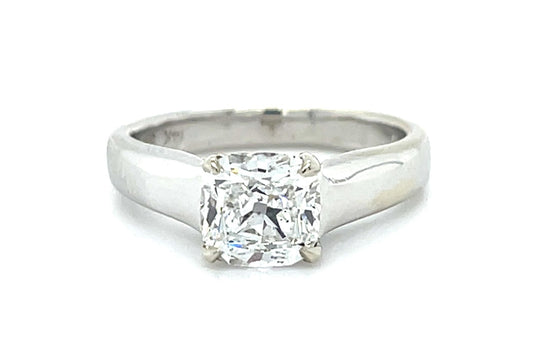 1.24ct F SI2 Antique Cushion Diamond 14KW Ring