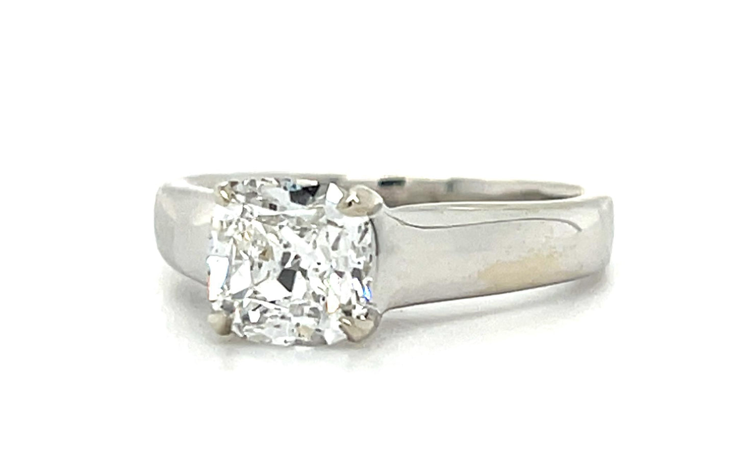 1.24ct F SI2 Antique Cushion Diamond 14KW Ring