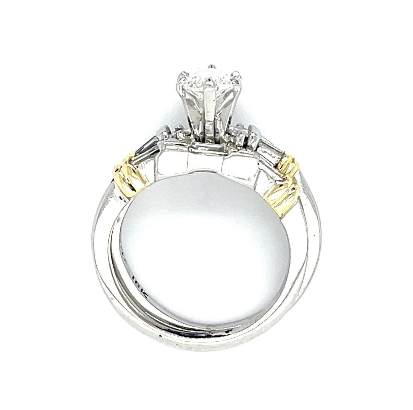 1.33ct F SI1 Marquise Diamond Platinum Ring .70ct SD