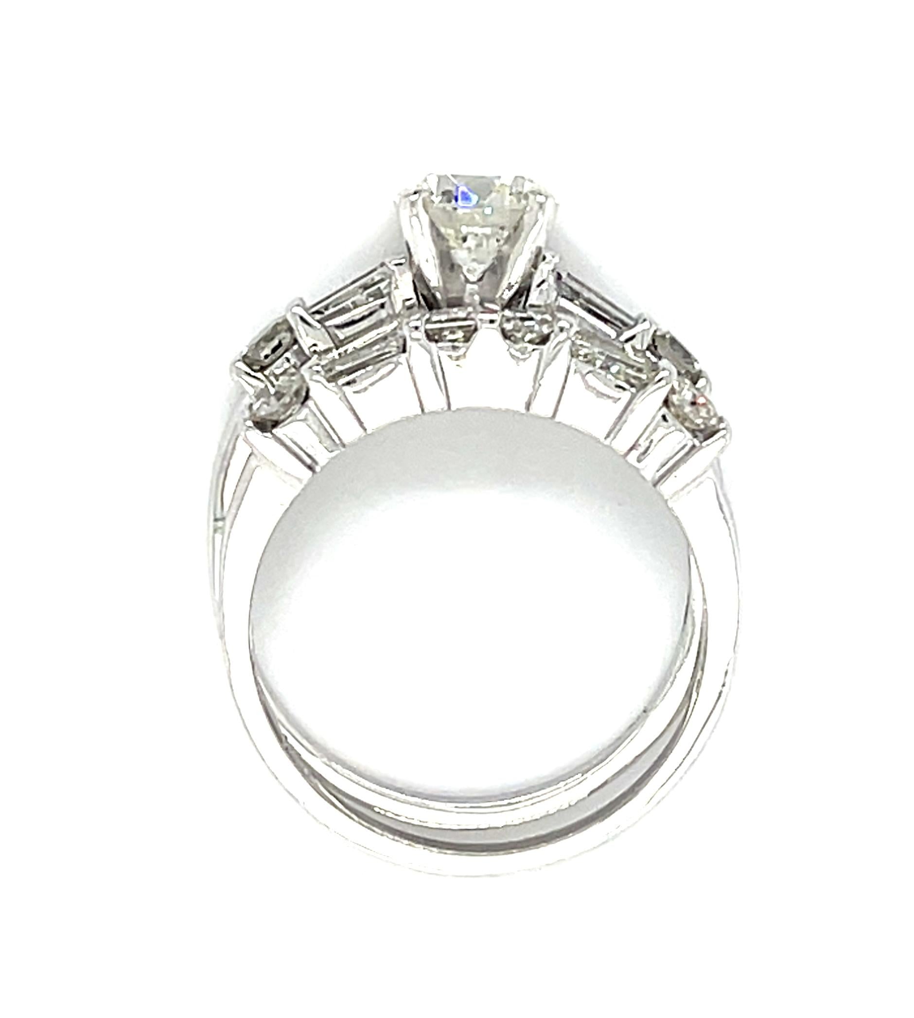 .95ct J SI1 Round Diamond 14KW Wedding Set Ring Band 1ct SD