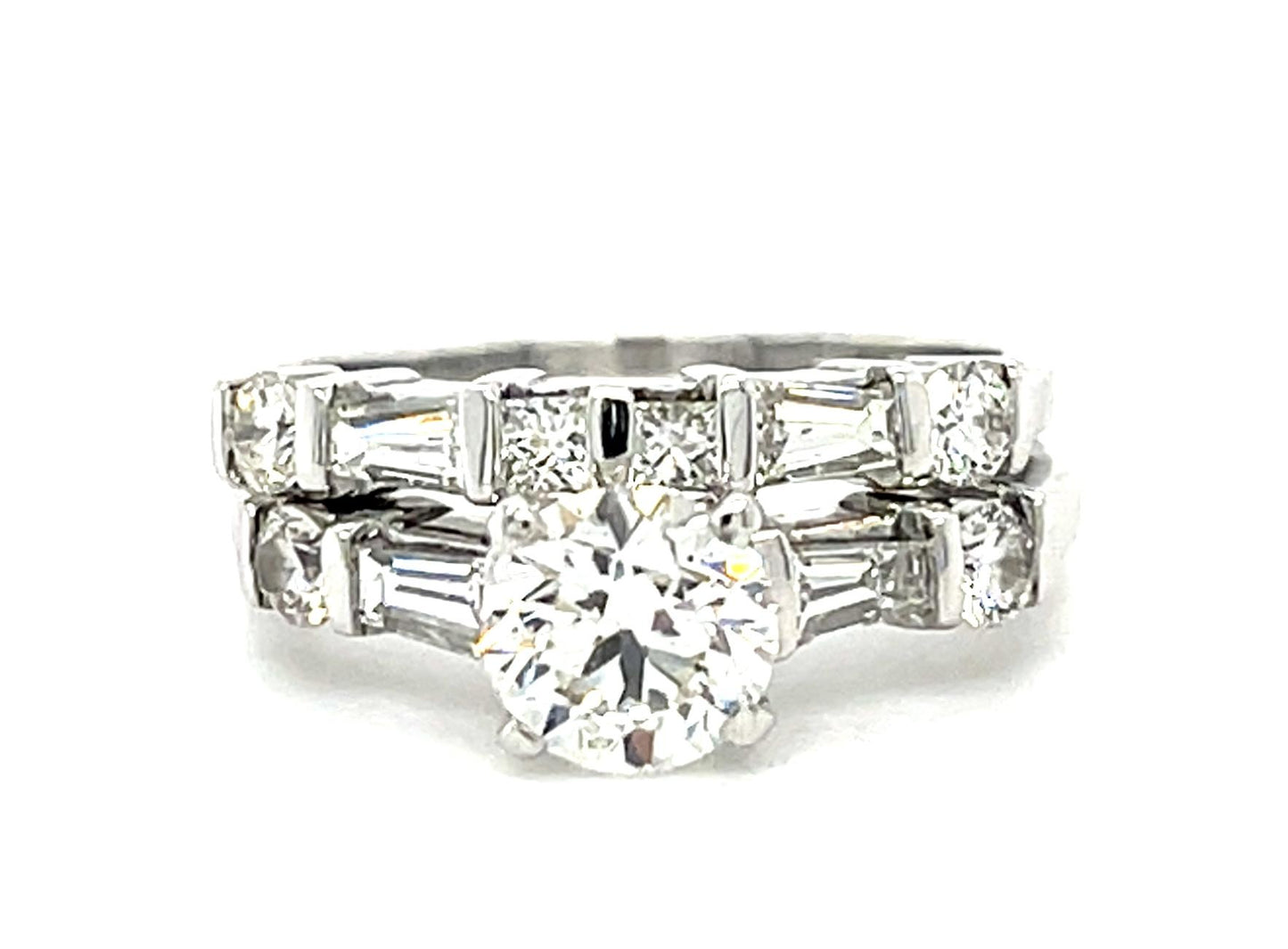 .95ct J SI1 Round Diamond 14KW Wedding Set Ring Band 1ct SD