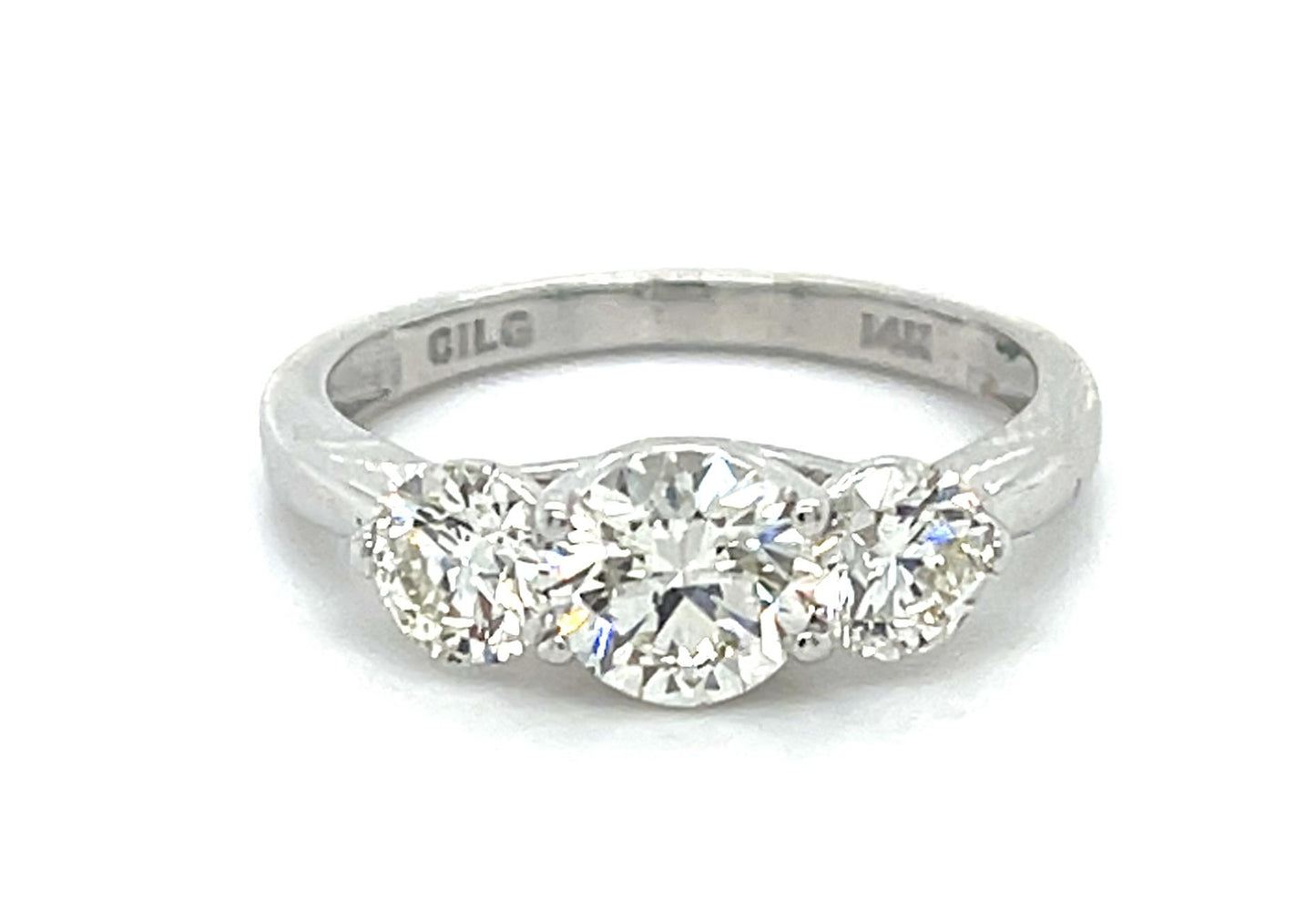 .65ct Round Diamond 14KW Ring .44ct SD