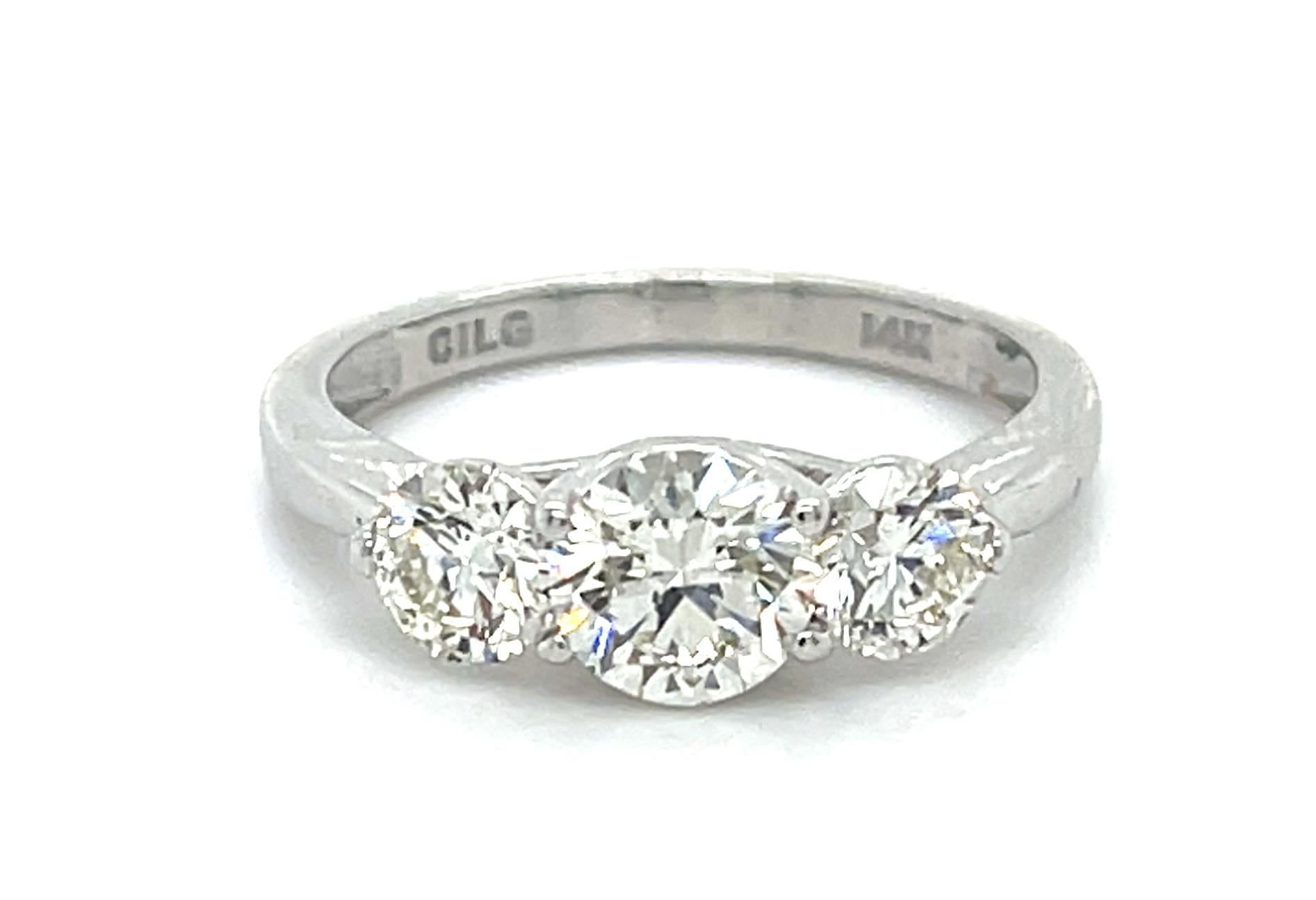 .65ct Round Diamond 14KW Ring .44ct SD