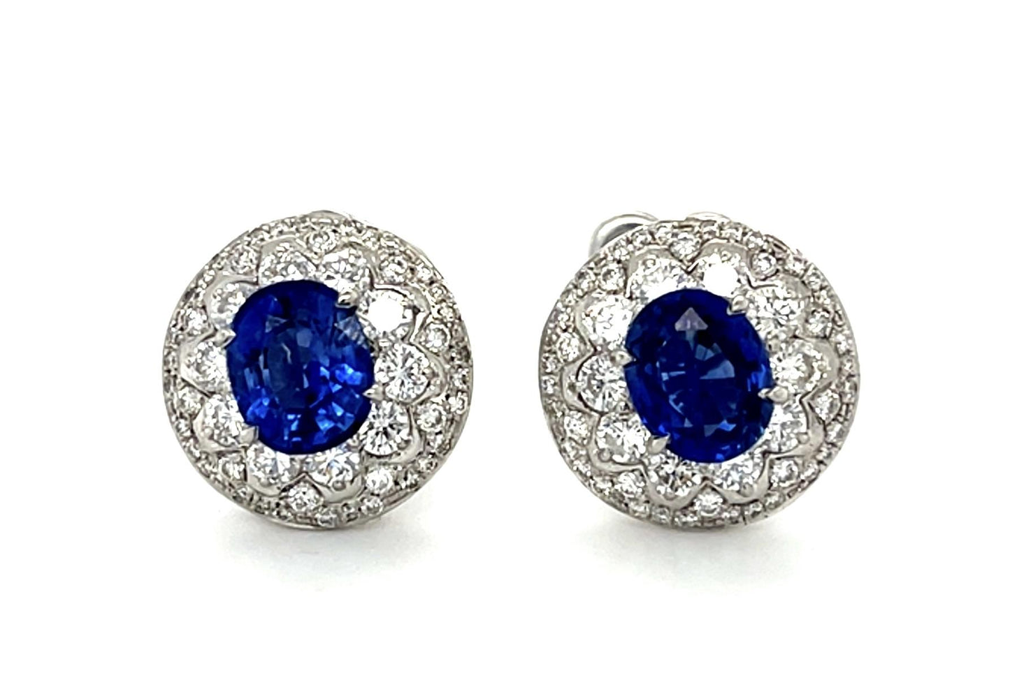 3.26ct Sapphire Platinum Stud Earrings