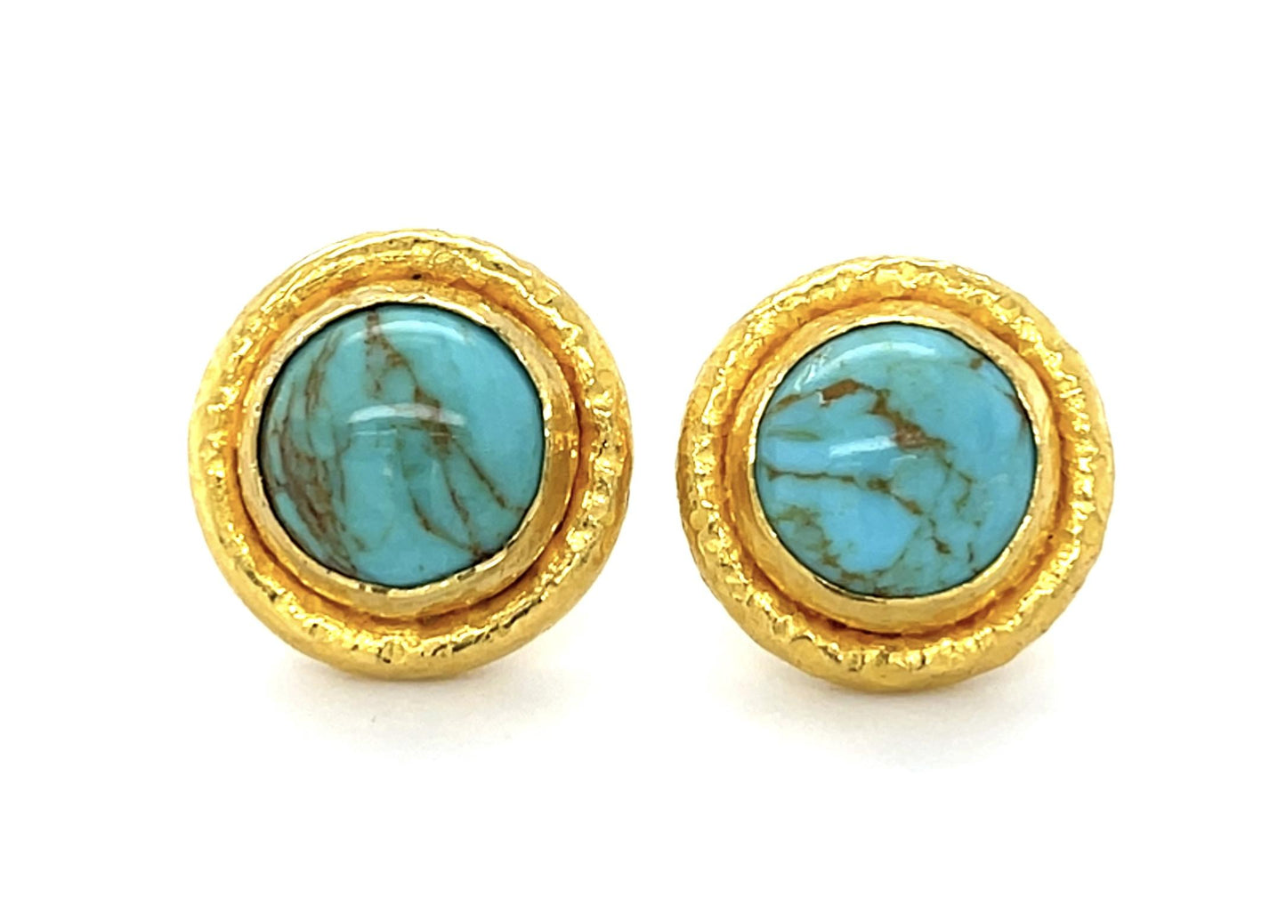 Turquoise 22KY Stud Earrings