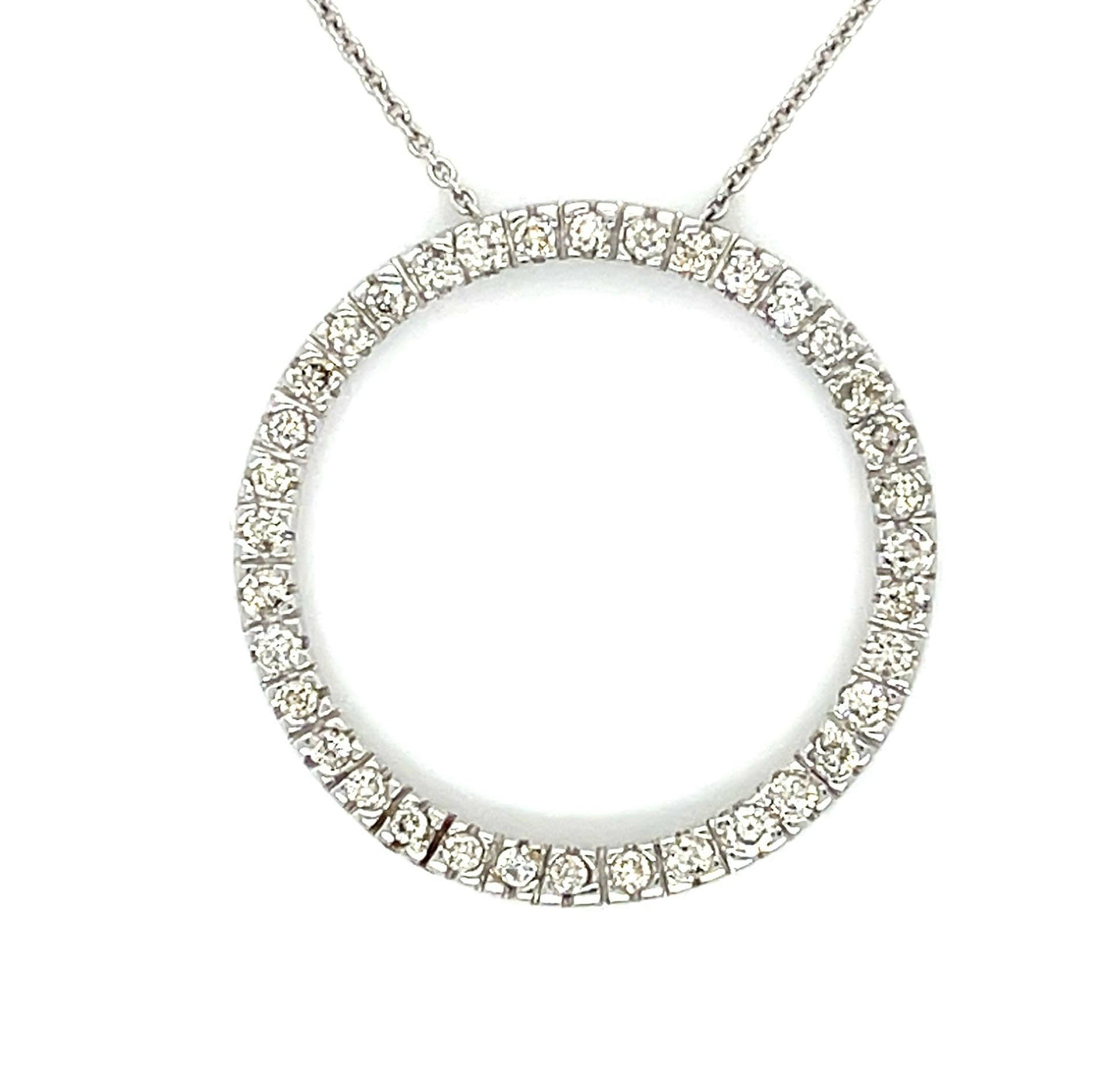 .72ct (36 Diamonds) 14KW Circle Pendant
