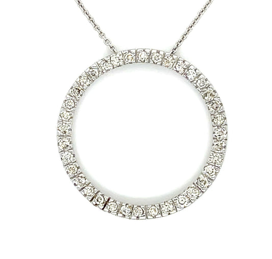 .72ct (36 Diamonds) 14KW Circle Pendant