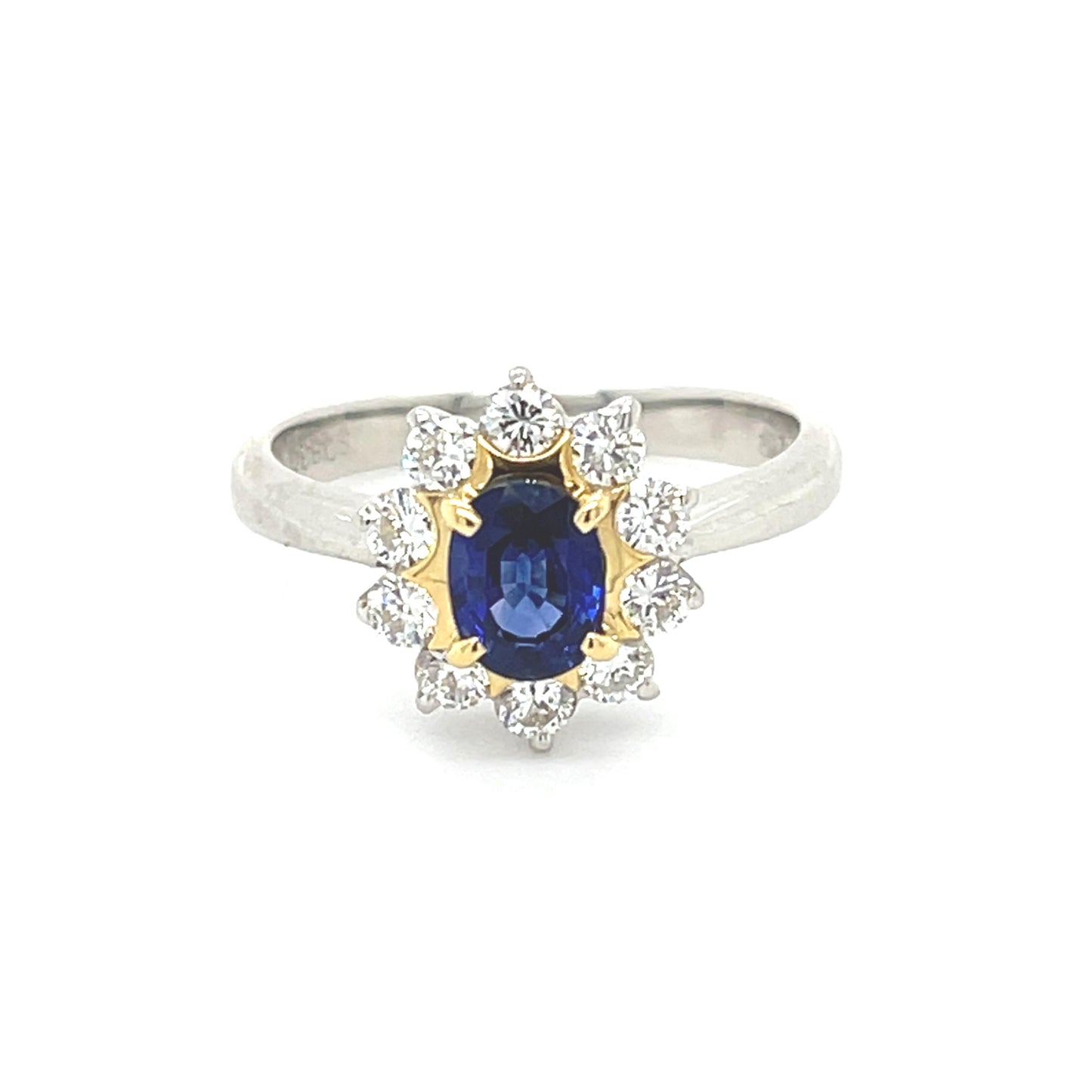 .83ct Sapphire .58ct Diamonds Platinum Ring