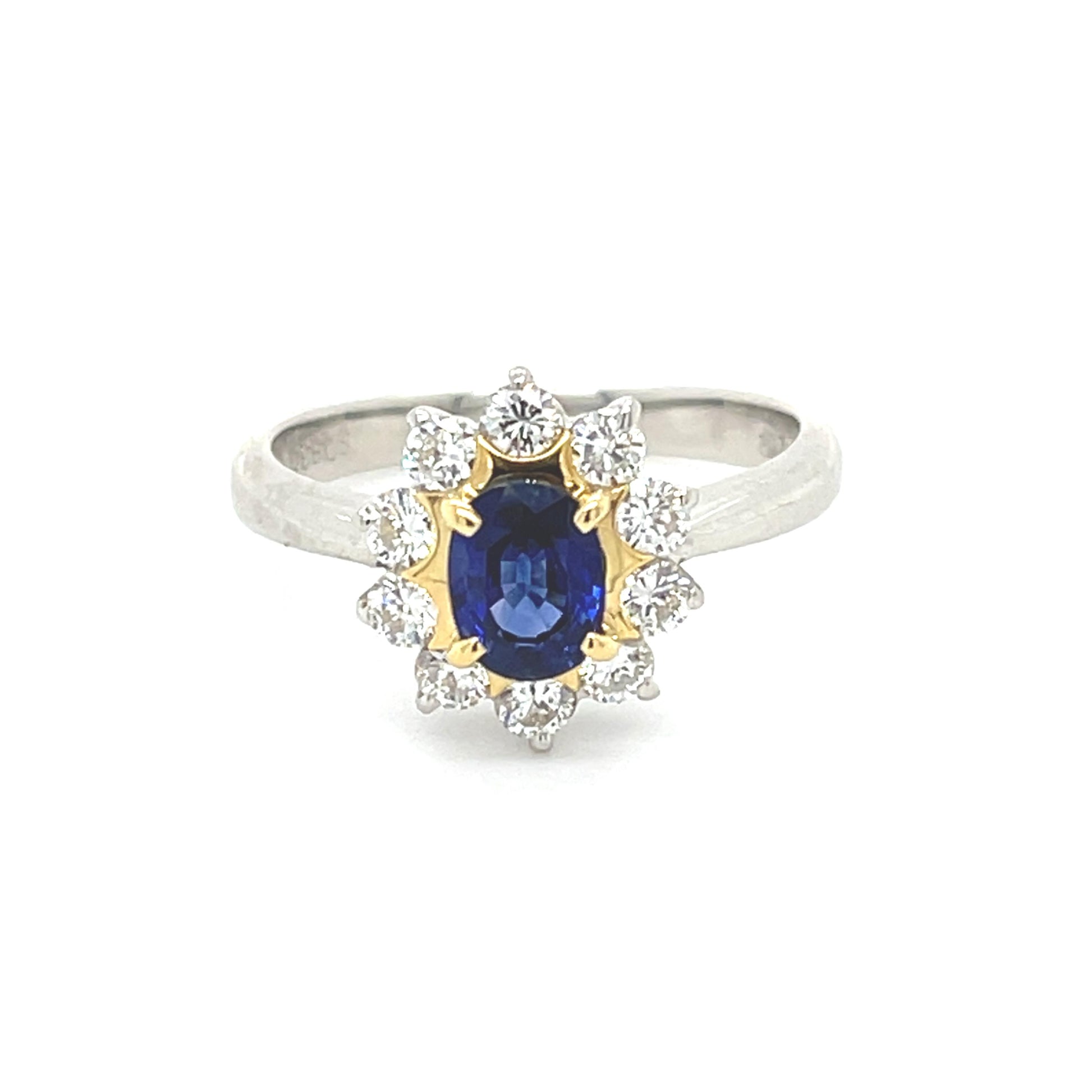 .83ct Sapphire .58ct Diamonds Platinum Ring