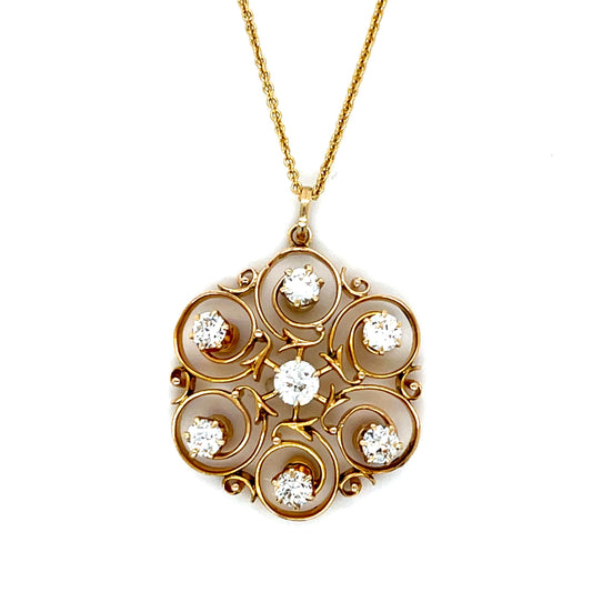 Original Victorian 1.50ct Diamond Pendant