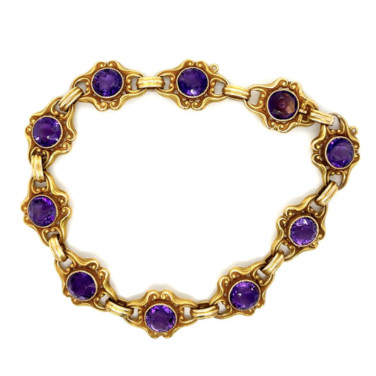 15ct Original Art Nouveau Amethyst bracelet