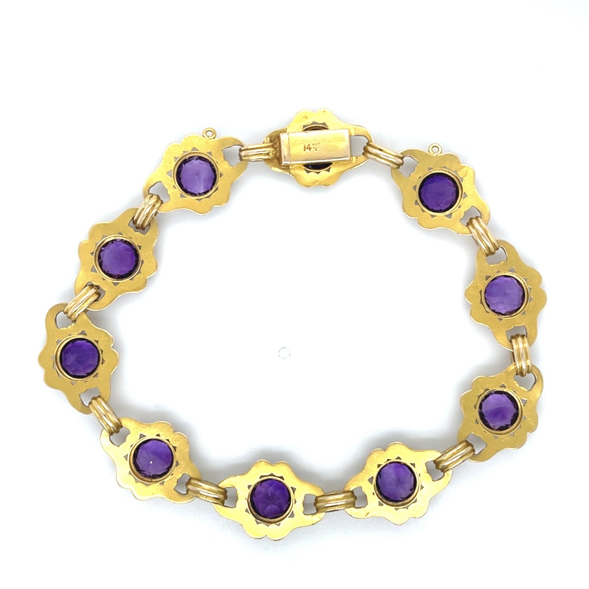 15ct Original Art Nouveau Amethyst bracelet