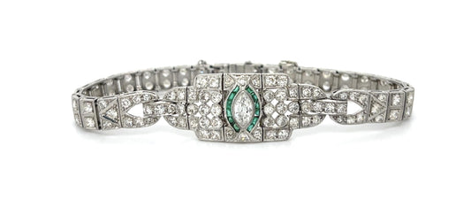 Original Art Deco 5.50ct Diamond Platinum Bracelet (Antique 1920s)