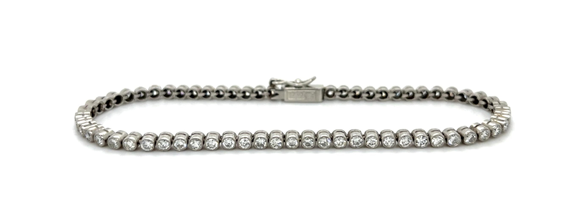 2.56ct Diamond Platinum Bezel-set Bracelet