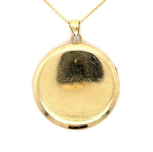Original Victorian .26ct Ruby + Sapphire 14KY Locket Pendant (Antique 1890s)
