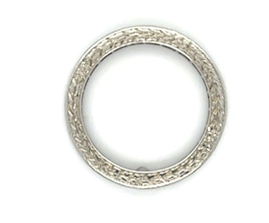 1.89ct Princess-cut Diamond Platinum Hand Engraved Ring Band