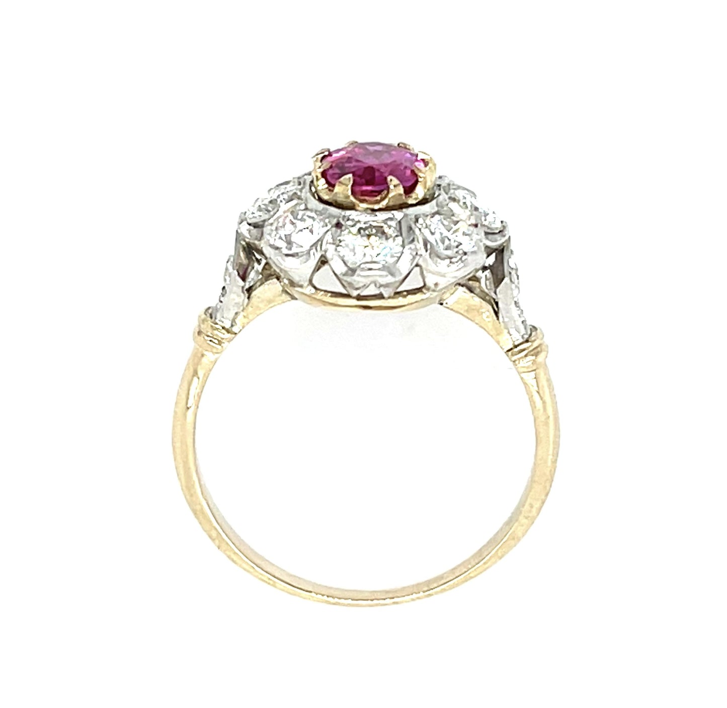 1.09ct Oval Ruby Platinum+18KY Ring