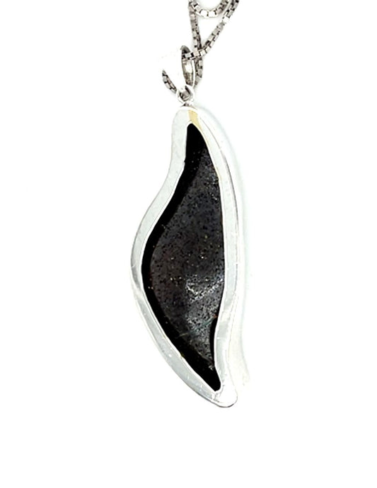 19ct Australian Black Boulder Opal 18KW Pendant