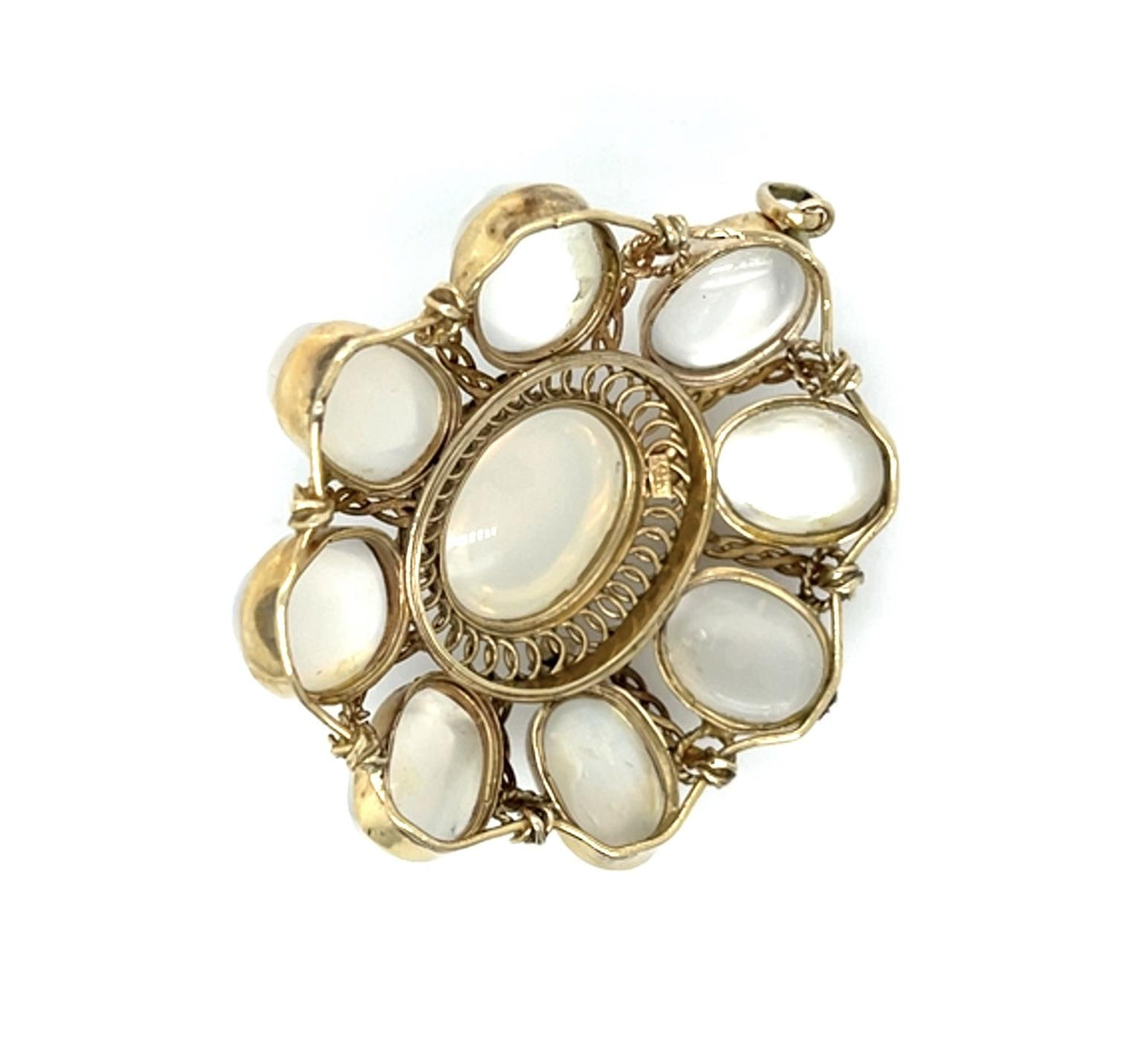 Original 36ct Moonstone 14KY Handmade Pendant (Vintage 1960s)