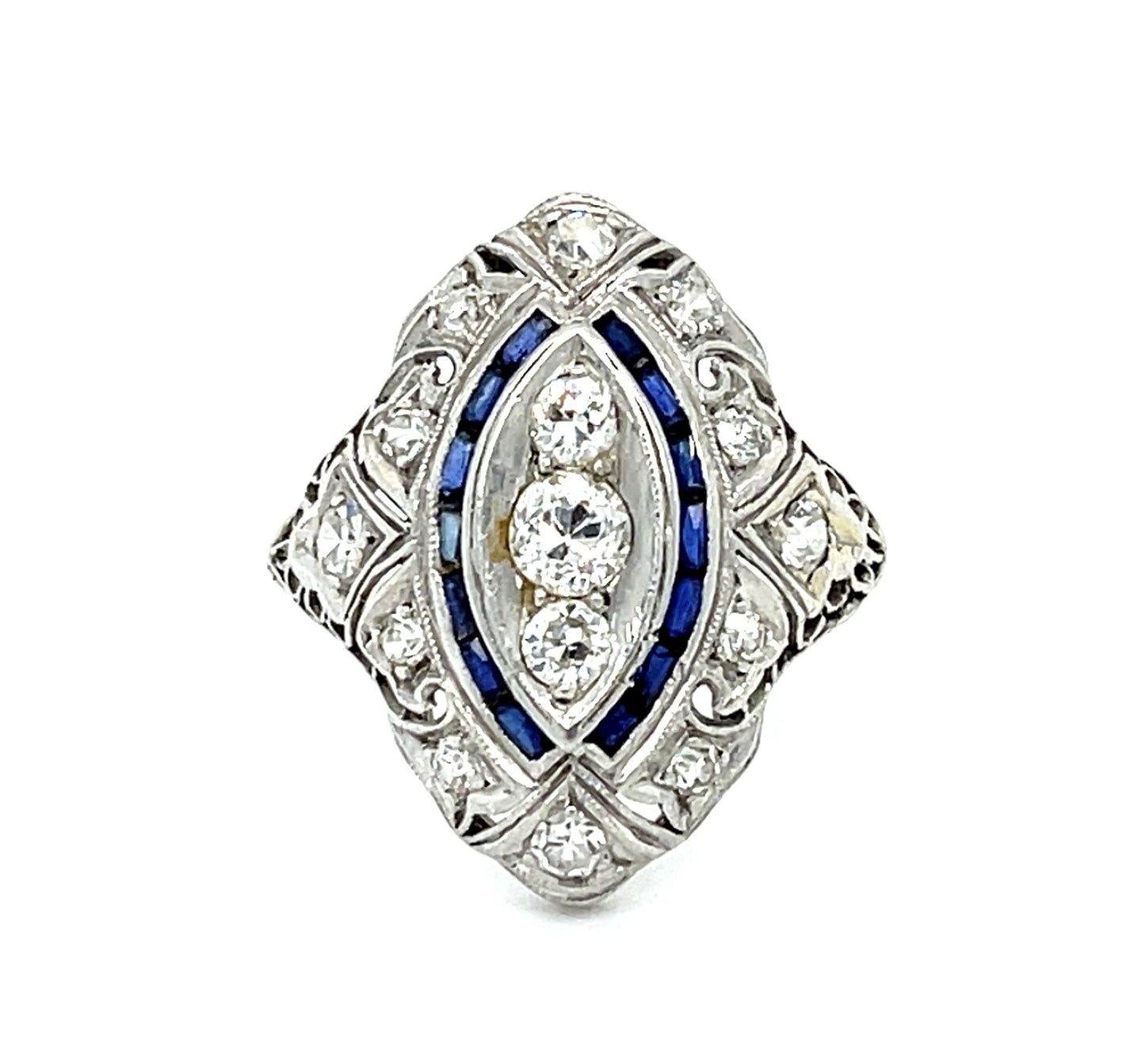 Original Art Deco .80ct Diamond Platinum Ring (Vintage 1930s)