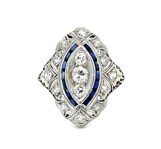 Original Art Deco .80ct Diamond Platinum Ring (Vintage 1930s)