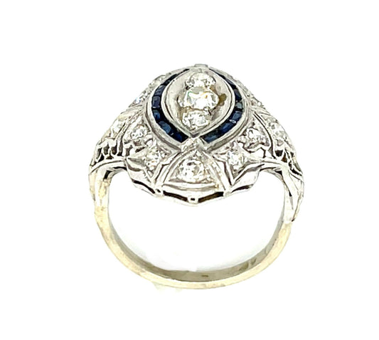 Original Art Deco .80ct Diamond Platinum Ring (Vintage 1930s)