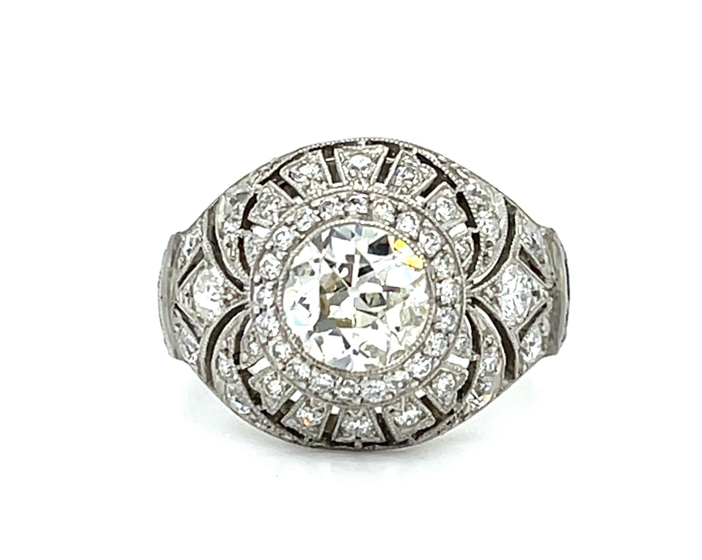 Original Art Deco 1.13ct Old European Diamond Platinum Ring (Vintage 1930s)