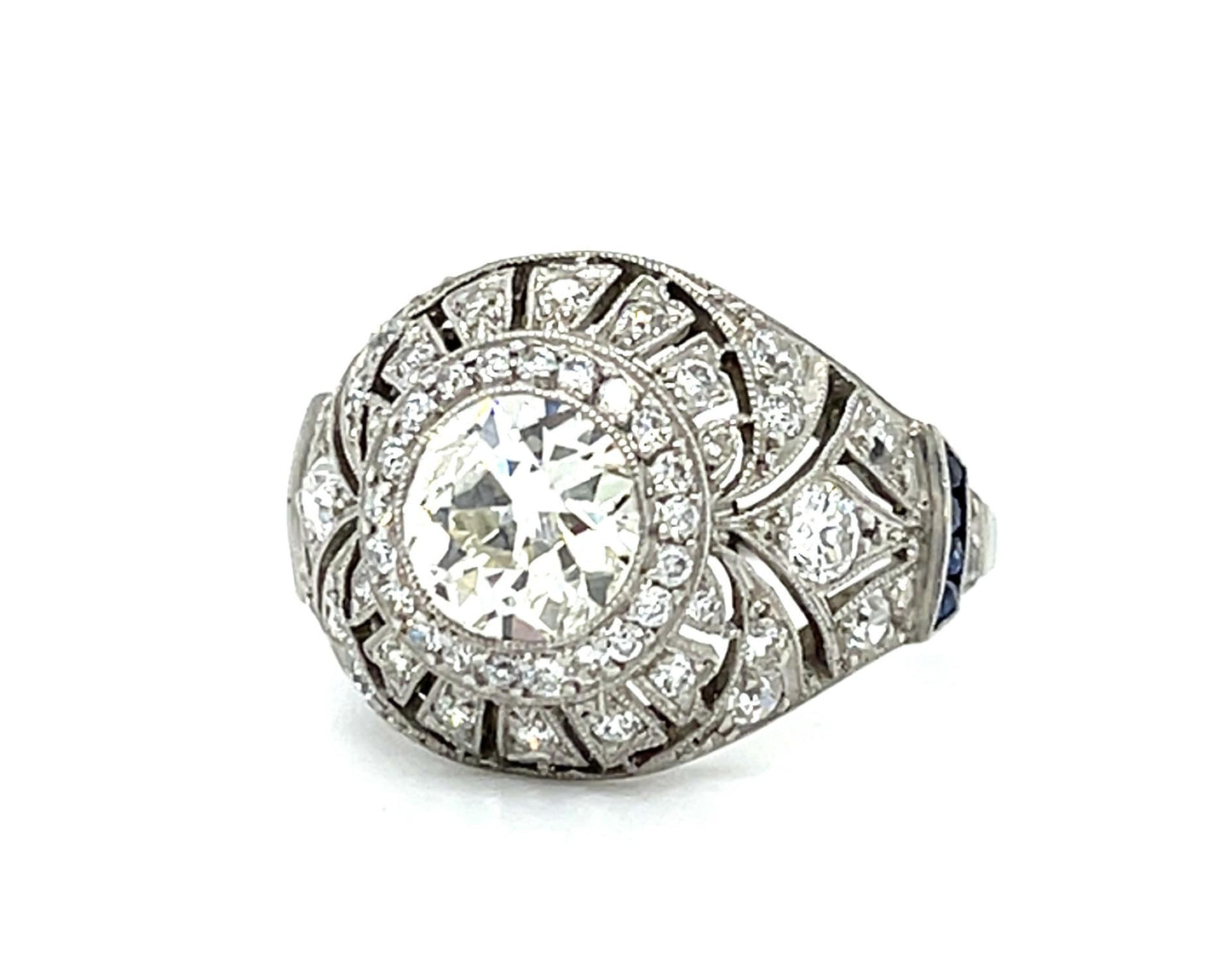 Original Art Deco 1.13ct Old European Diamond Platinum Ring (Vintage 1930s)