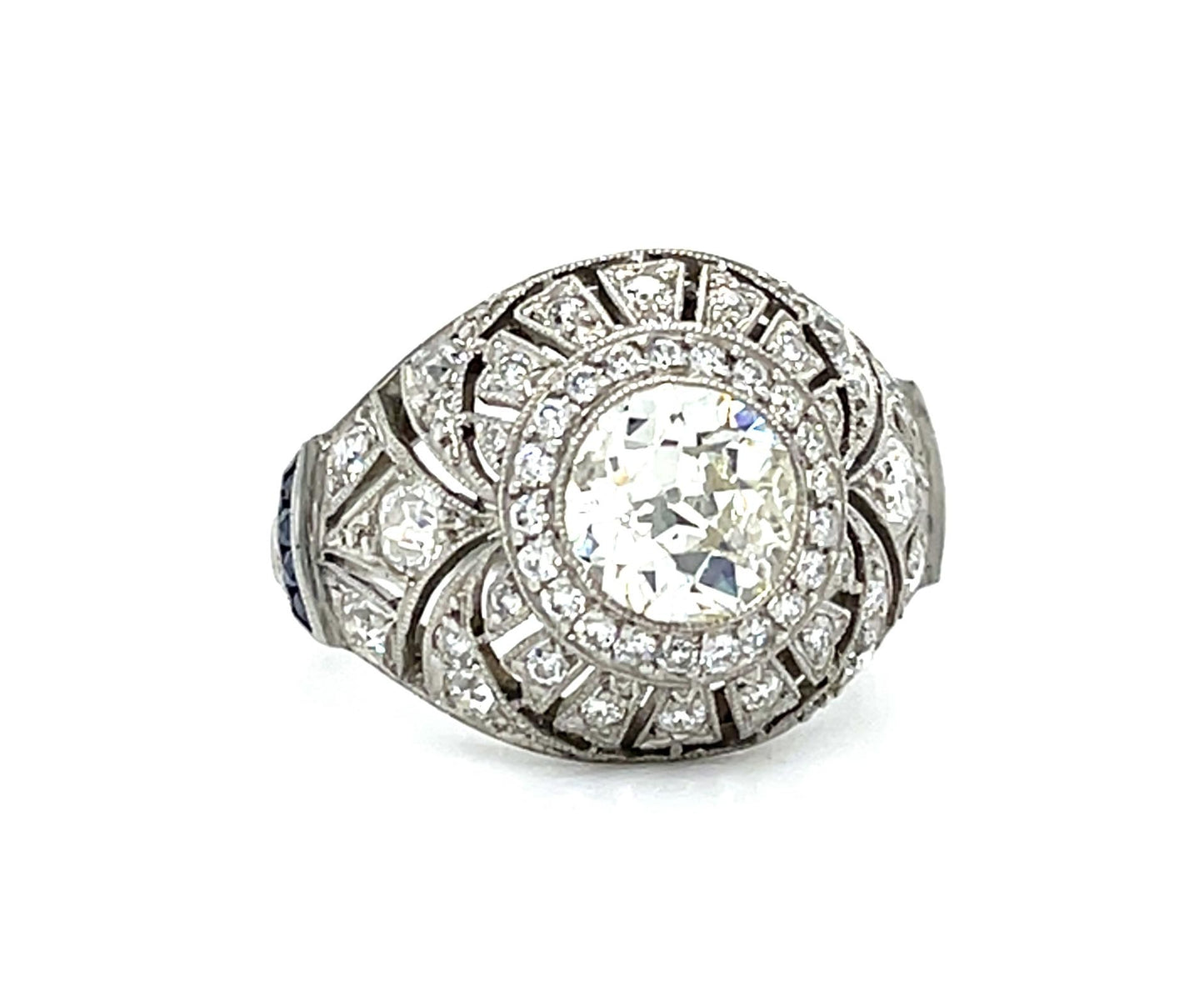 Original Art Deco 1.13ct Old European Diamond Platinum Ring (Vintage 1930s)