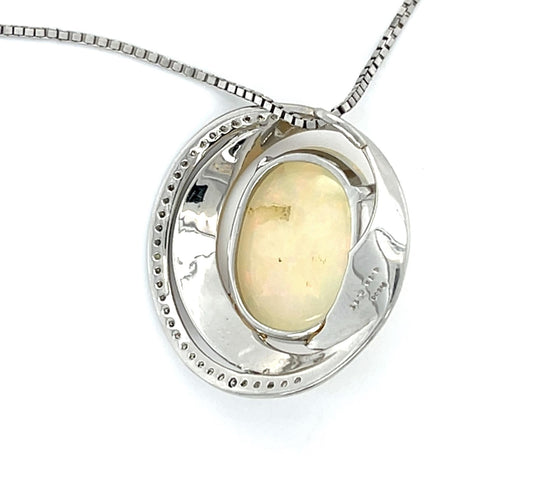 6.15ct Australian Opal Platinum Pendant