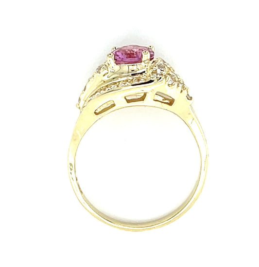 1.71ct Round Pink Sapphire 14KY Ring