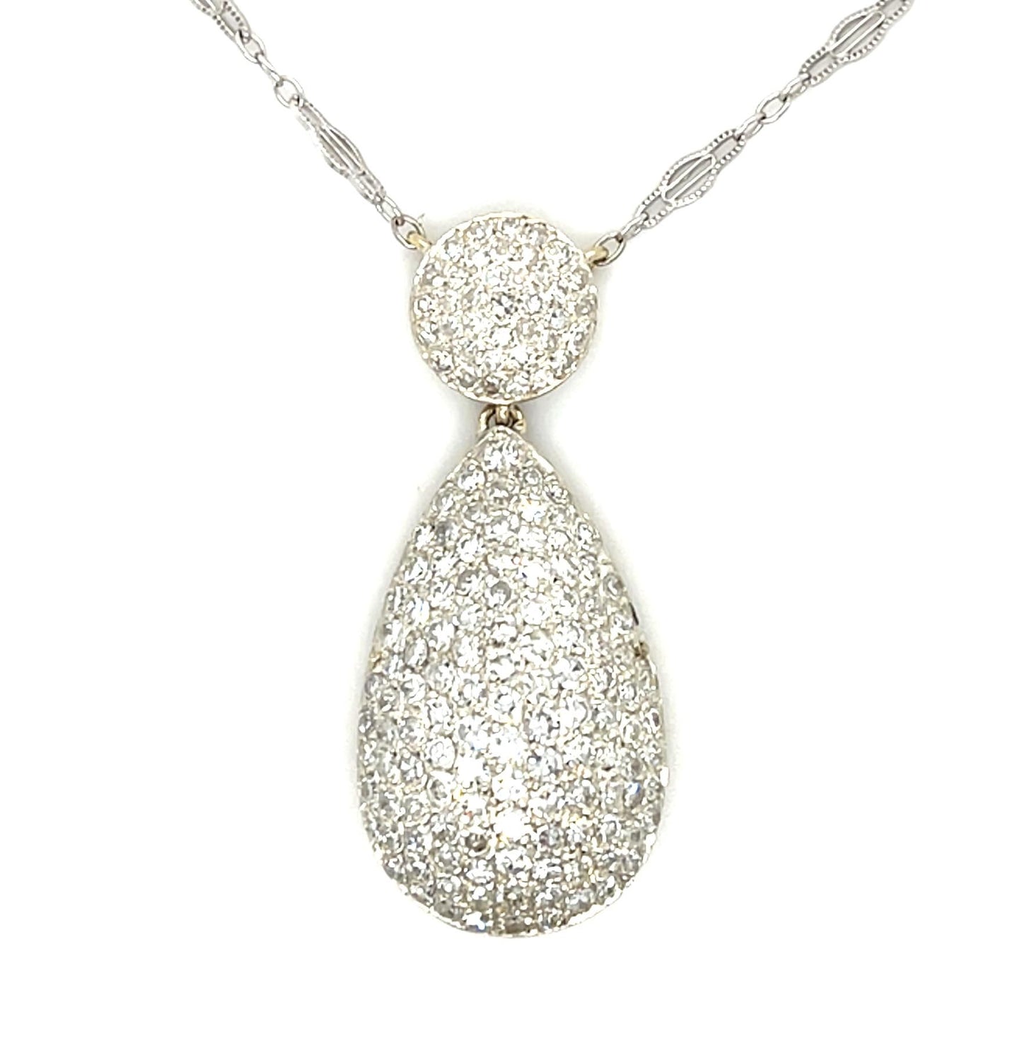 3.85ct Diamond 18KY+Silver Pendant