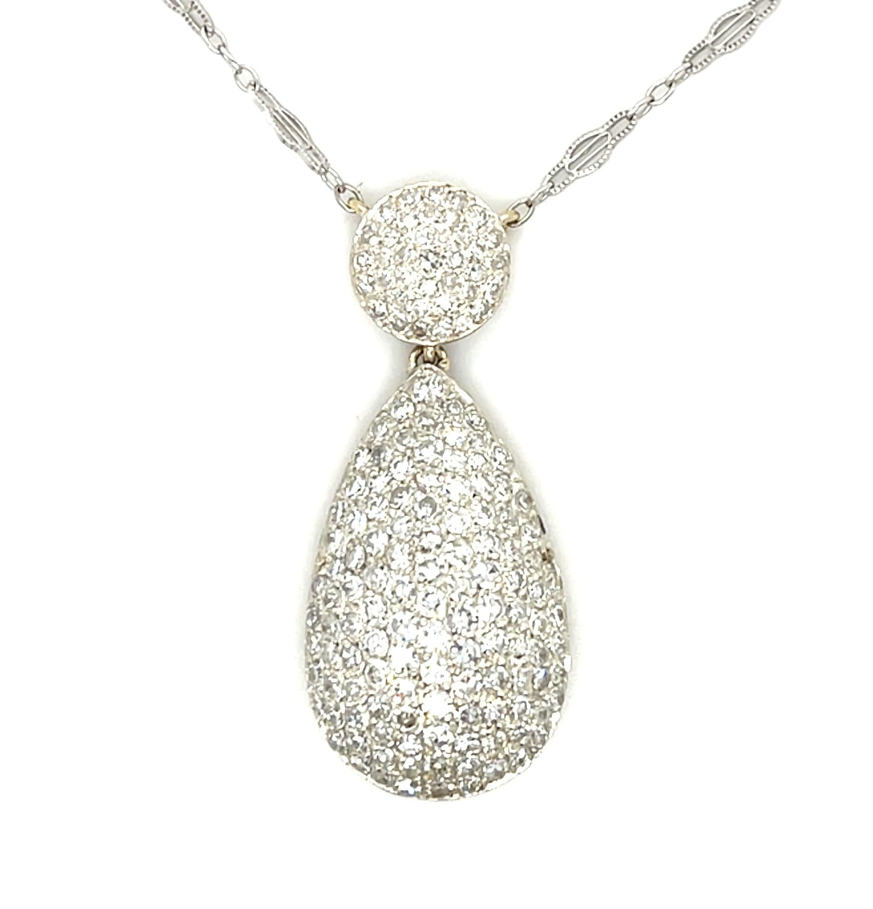 3.85ct Diamond 18KY+Silver Pendant