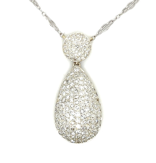 3.85ct Diamond 18KY+Silver Pendant