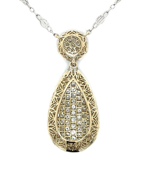 3.85ct Diamond 18KY+Silver Pendant