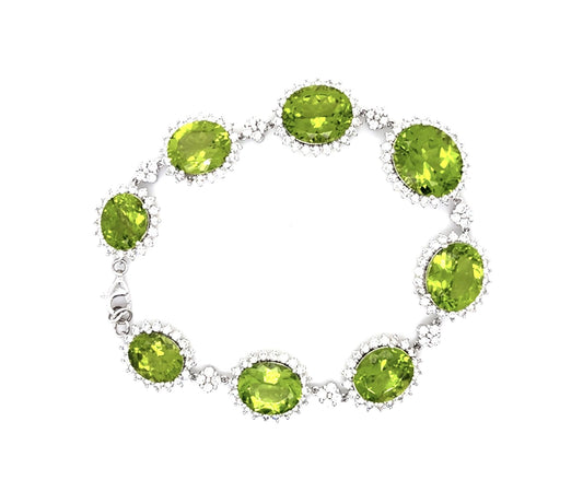 33.56ct Peridot Platinum Bracelet