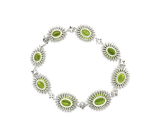 33.56ct Peridot Platinum Bracelet