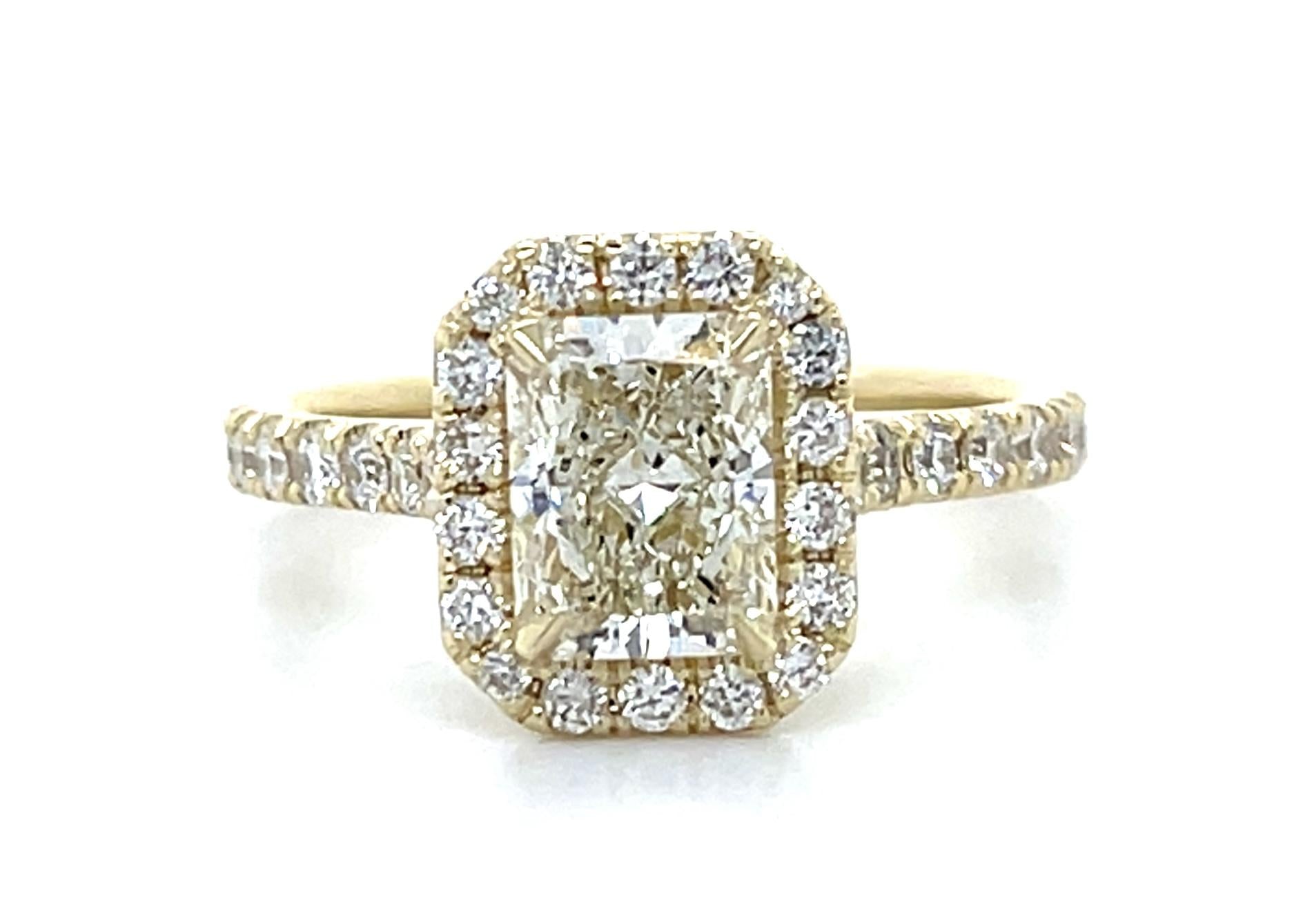 1.29ct K SI1 Elongated Cushion Cut 14KY Ring
