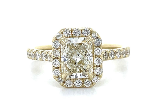 1.29ct K SI1 Elongated Cushion Cut 14KY Ring