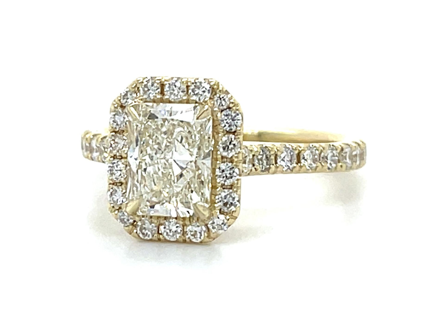 1.29ct K SI1 Elongated Cushion Cut 14KY Ring