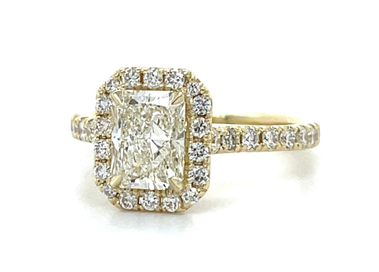 1.29ct K SI1 Elongated Cushion Cut 14KY Ring