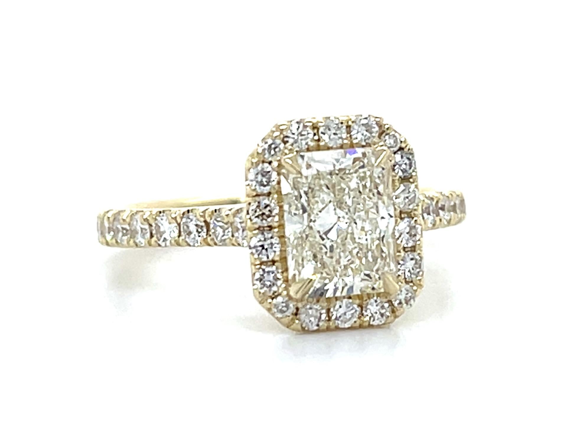 1.29ct K SI1 Elongated Cushion Cut 14KY Ring